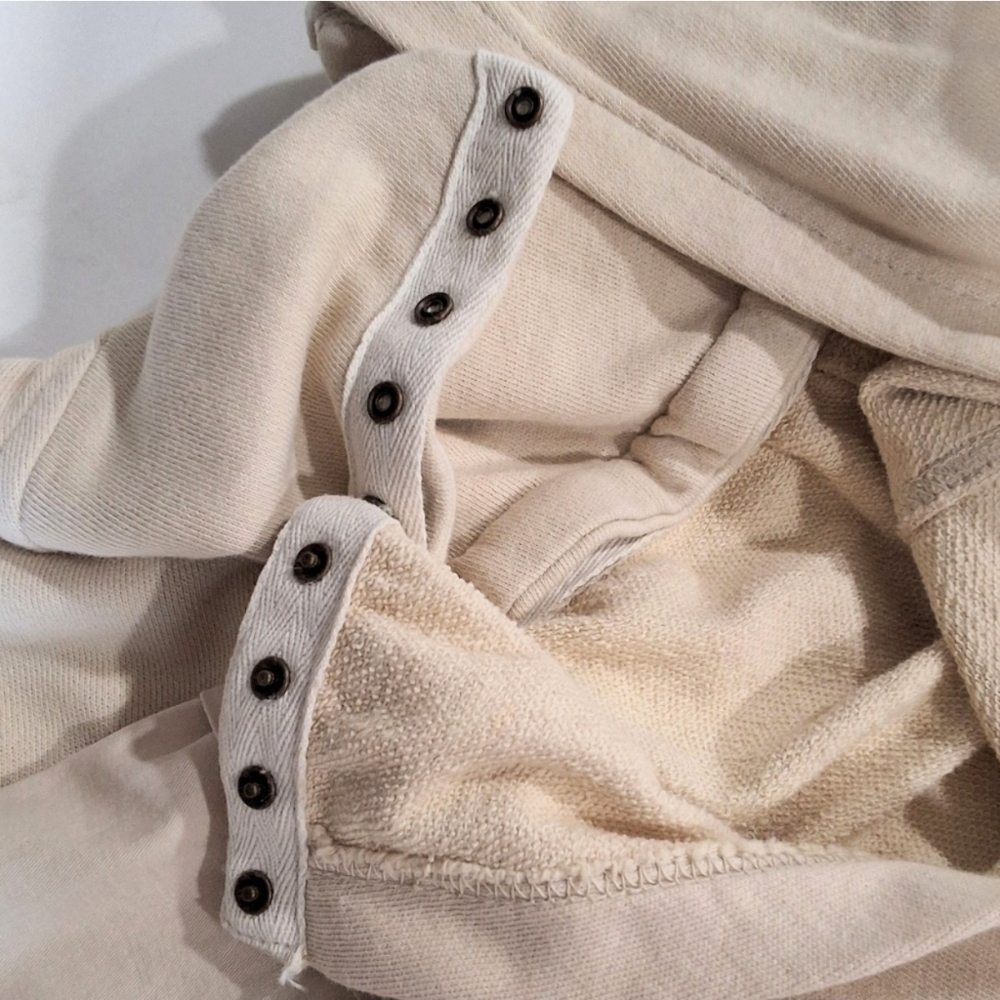 XCVI~Chic Womens~Cream~Hooded Jacket~Detachable Hood~Lightweight Cotton~SMALL - Picture 10 of 10